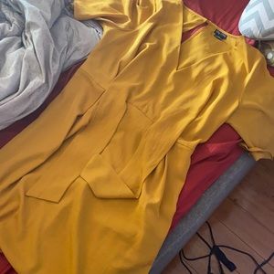 Mustard cocktail dress